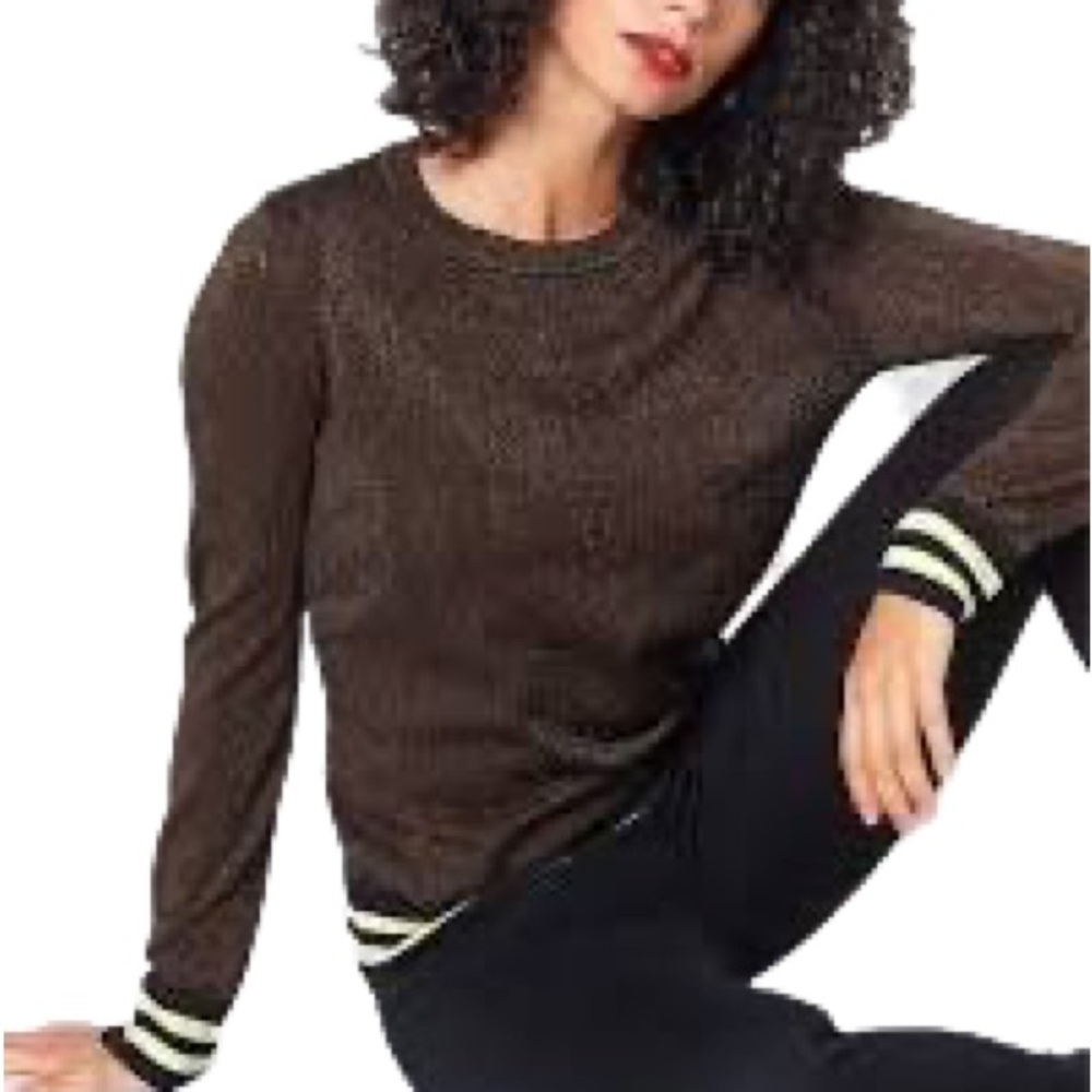 Scotch & Soda  Textured metallic Brown Crewneck Sweater.
